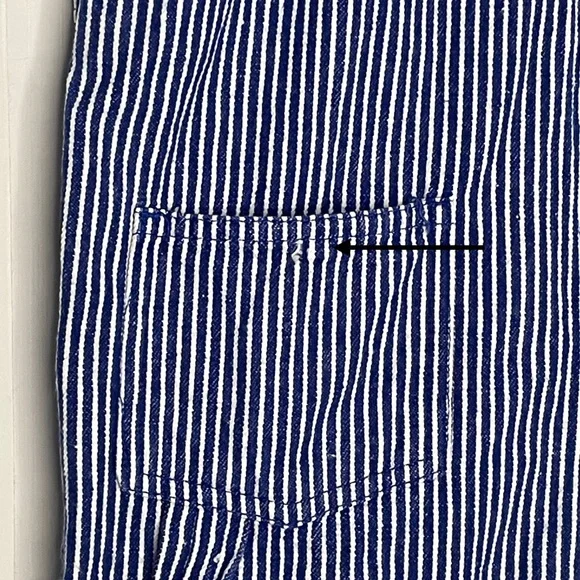 Vintage Kids Denim Striped Overalls Shortalls Great Lakes Recreation 3T - Picture 9 of 11